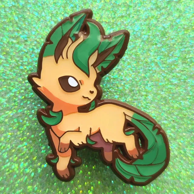 Appleminte Leafeon emaljepin farvet metal