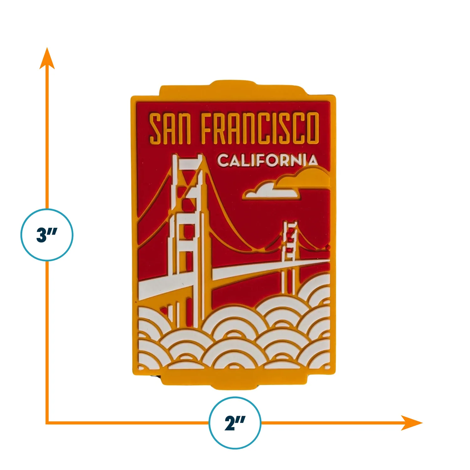Vagabond Heart San Francisco California køleskabsmagnet 3D gummi