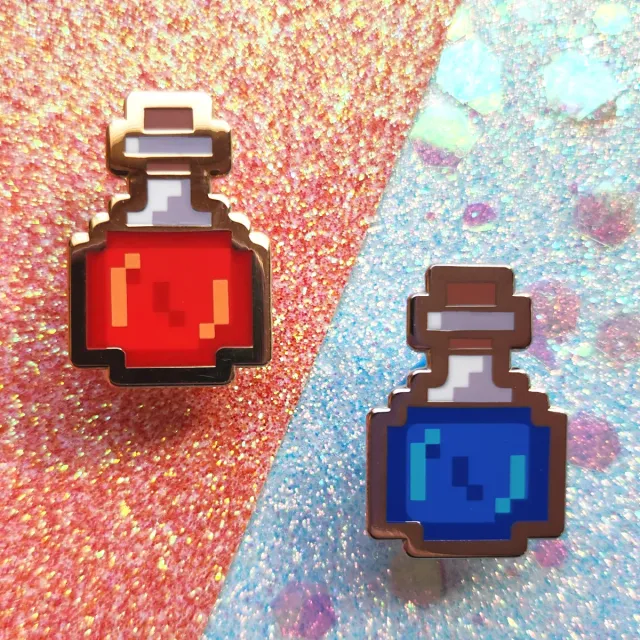 Appleminte RPG HP & MP Potion emaljepins sæt 2 stk