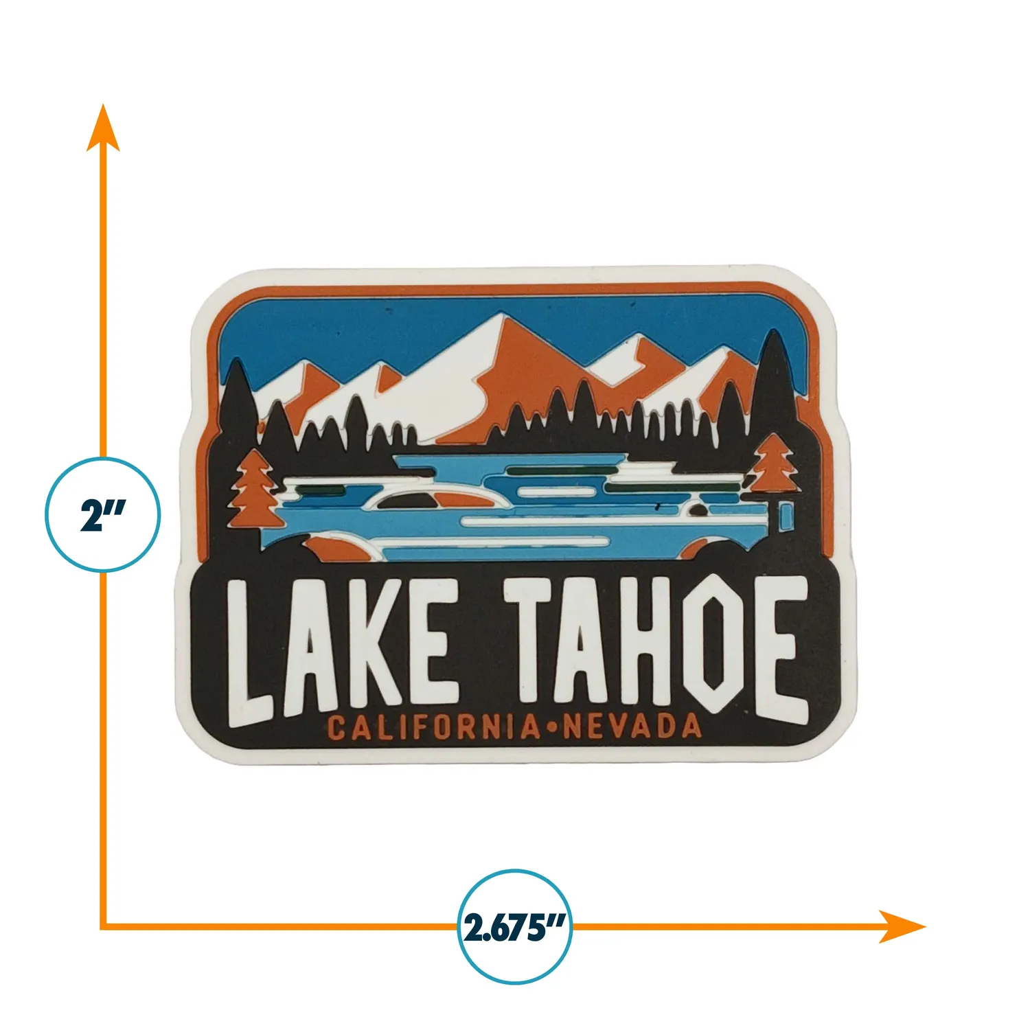 Vagabond Heart Lake Tahoe magnet 3D gummi