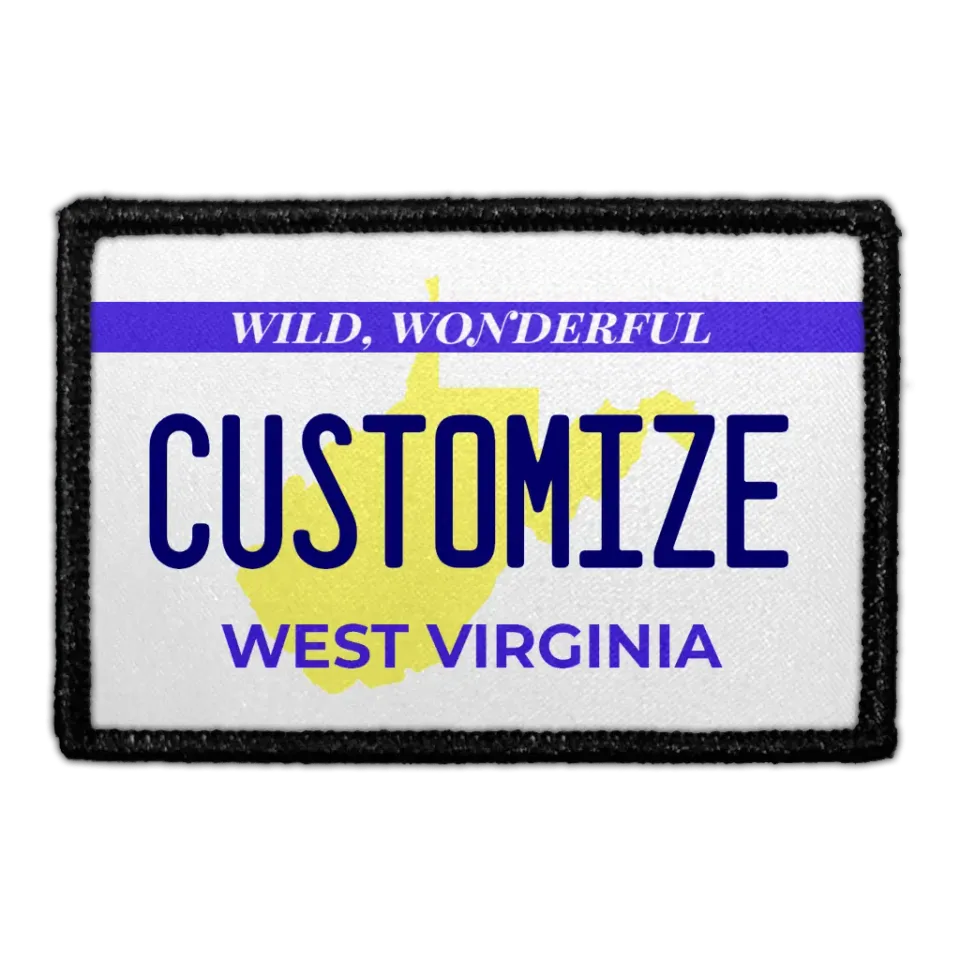 Pull Patch West Virginia nummerplade patch 3x2 custom