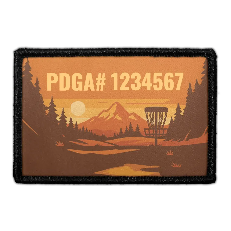 Pull Patch PDGA Mountain patch med eget nummer 1 stk