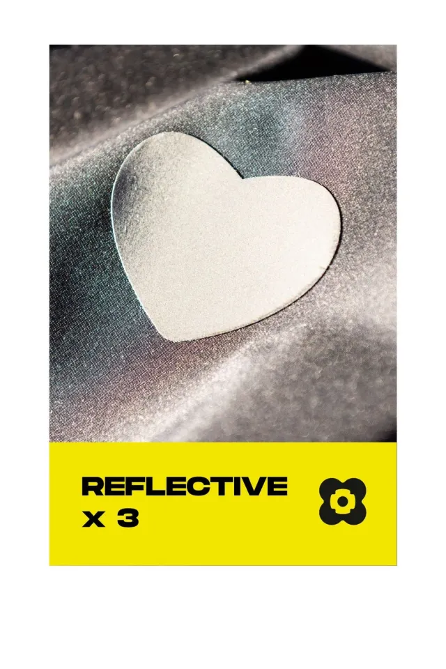 FabPatch Reflective Black Hearts lapper 3-pak sort