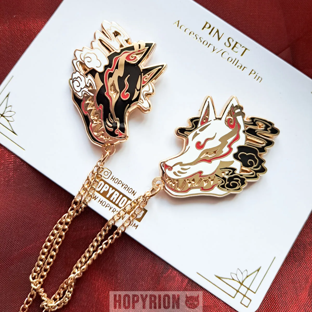 Hopyrion Kitsune Smoke chain pin 4 cm emalje