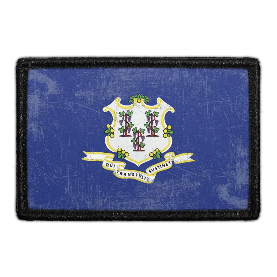 Pull Patch Connecticut Flag Distressed patch 3x2" velcro