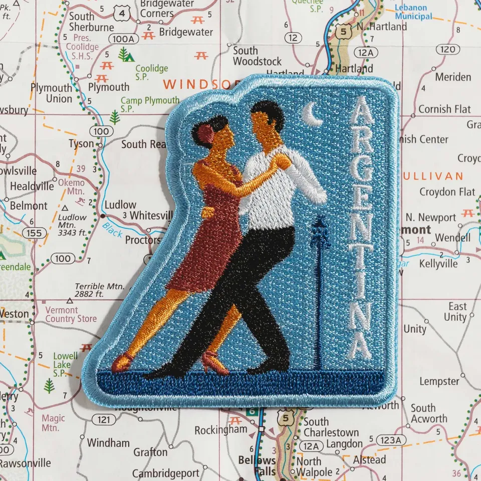 Vagabond Heart Argentina strygemærke 70x64 mm broderet