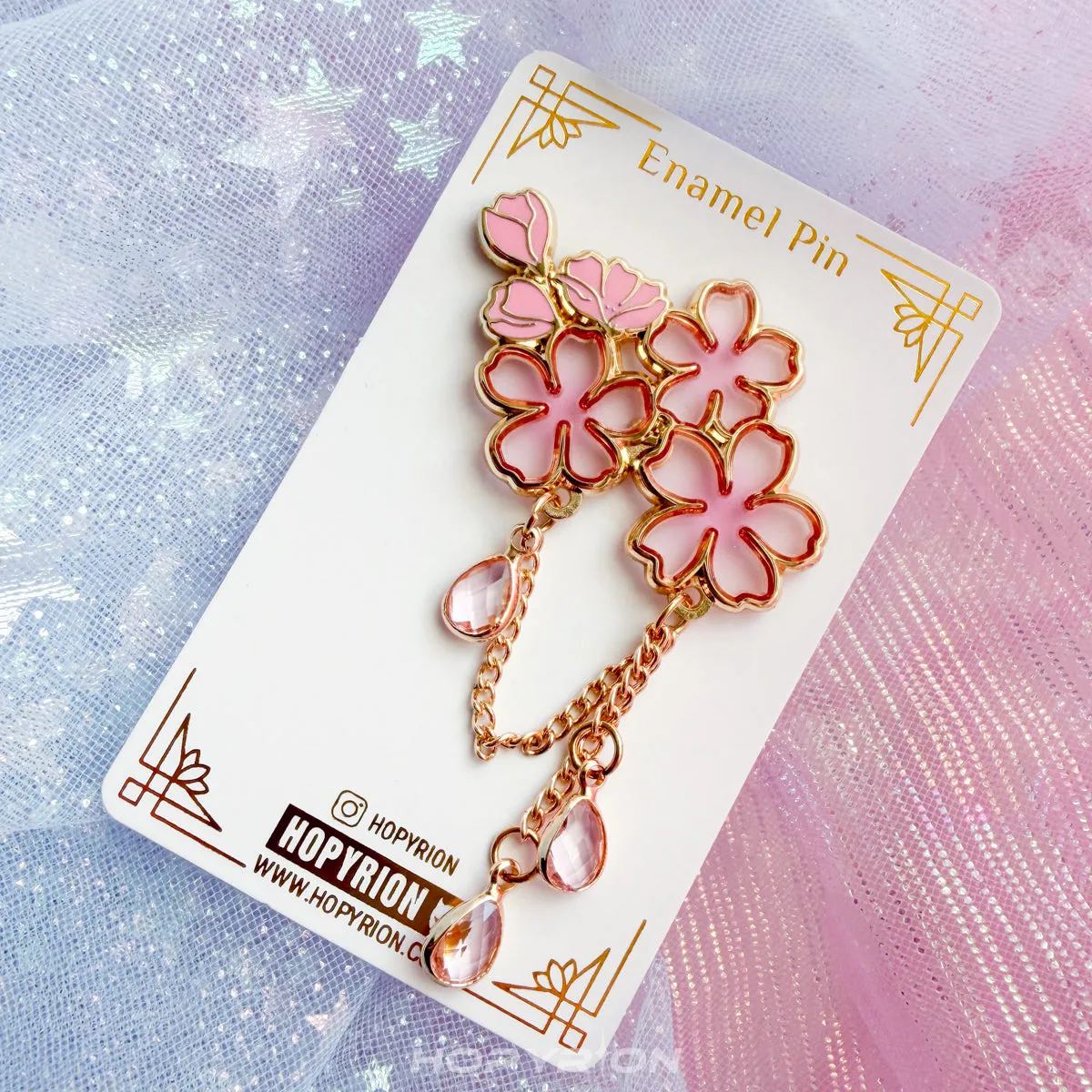 Hopyrion Hanami Glow emaljepin 5 cm guld