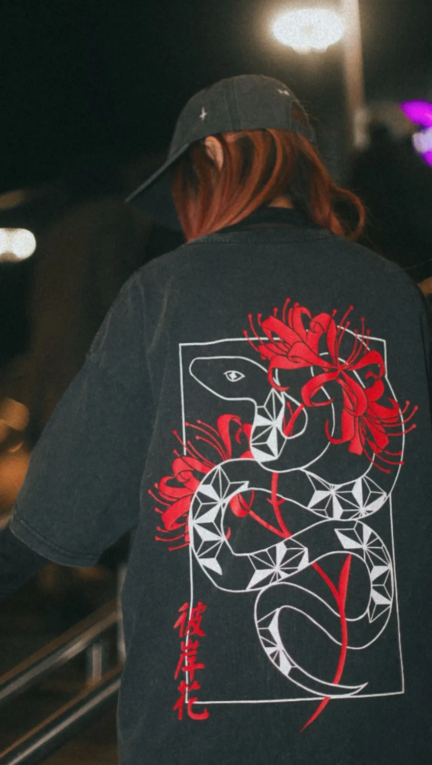 Hopyrion Serpent's Bloom t-shirt oversize bomuld