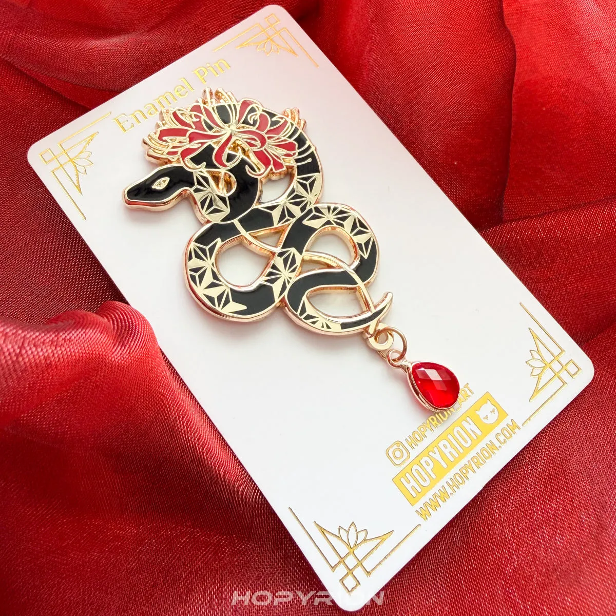 Hopyrion Serpent's Bloom emaljepin sort 5 cm