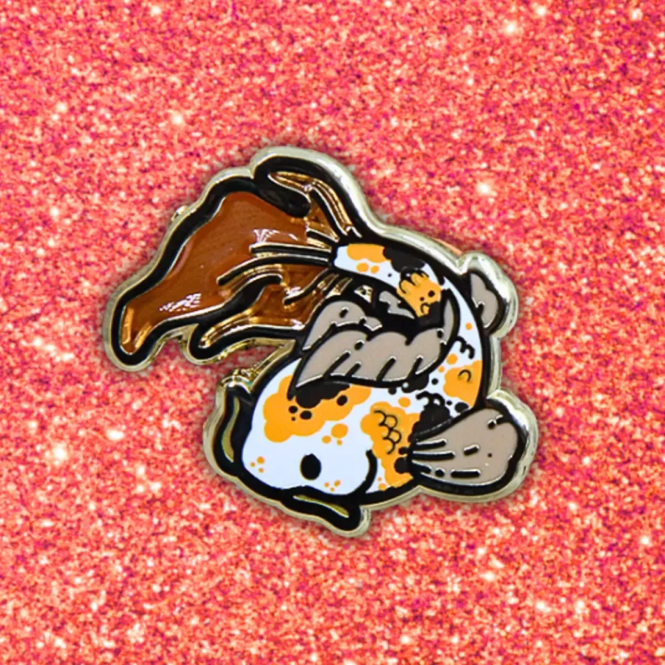 Appleminte Koi Fish mini pin emaljepin guld 25 mm
