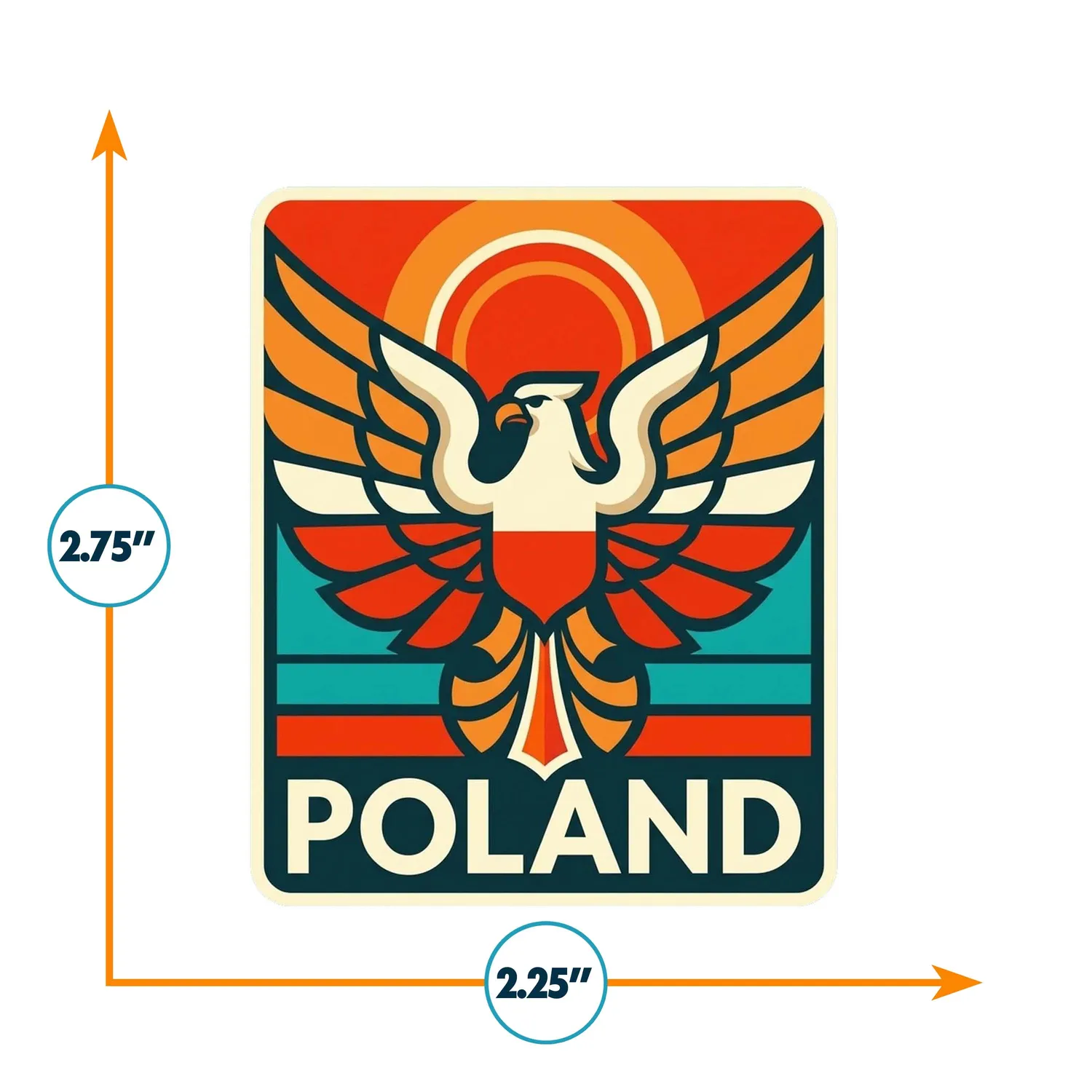 Vagabond Heart Poland vinylklistermærke 70x57 mm mat
