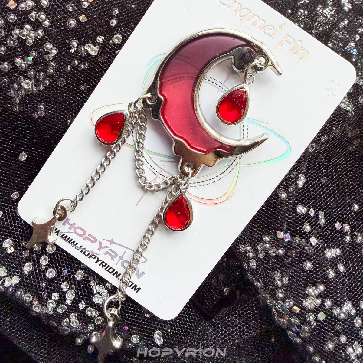 Hopyrion Moon Drop emaljepin 4 cm lavendel