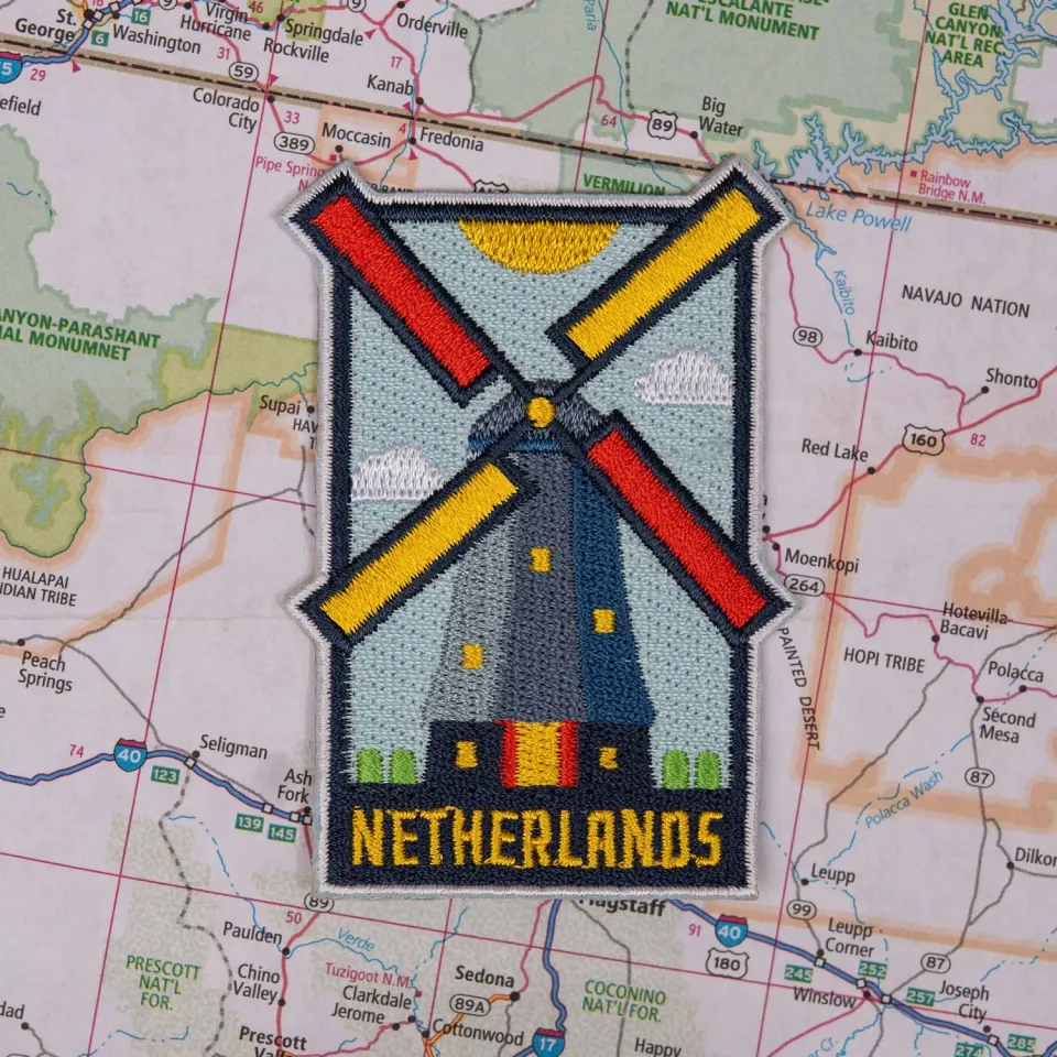 Vagabond Heart Netherlands strygemærke vindmølle broderet