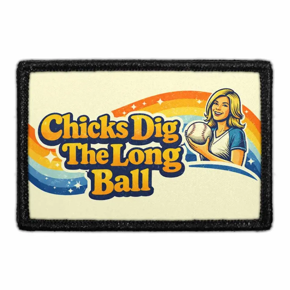 Pull Patch Chicks Dig The Long Ball patch baseball
