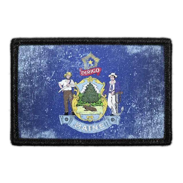 Pull Patch Maine State Flag patch farve distressed