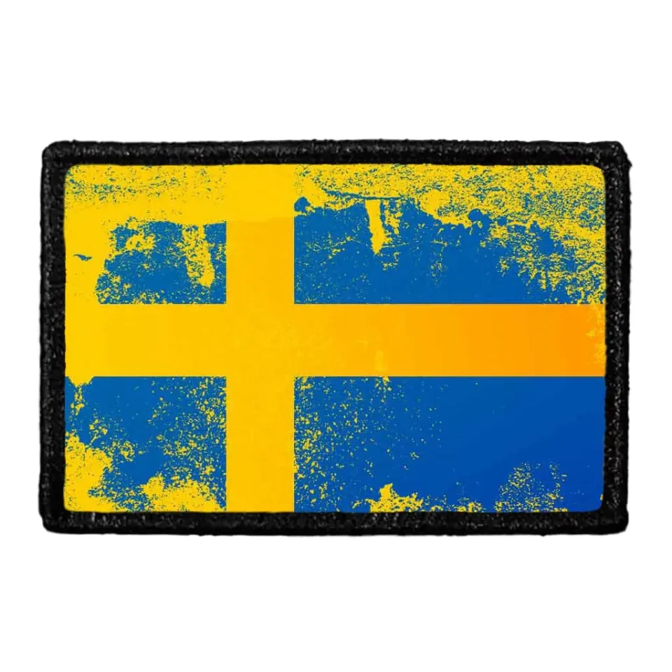Pull Patch Sweden Flag patch vintage 76 mm