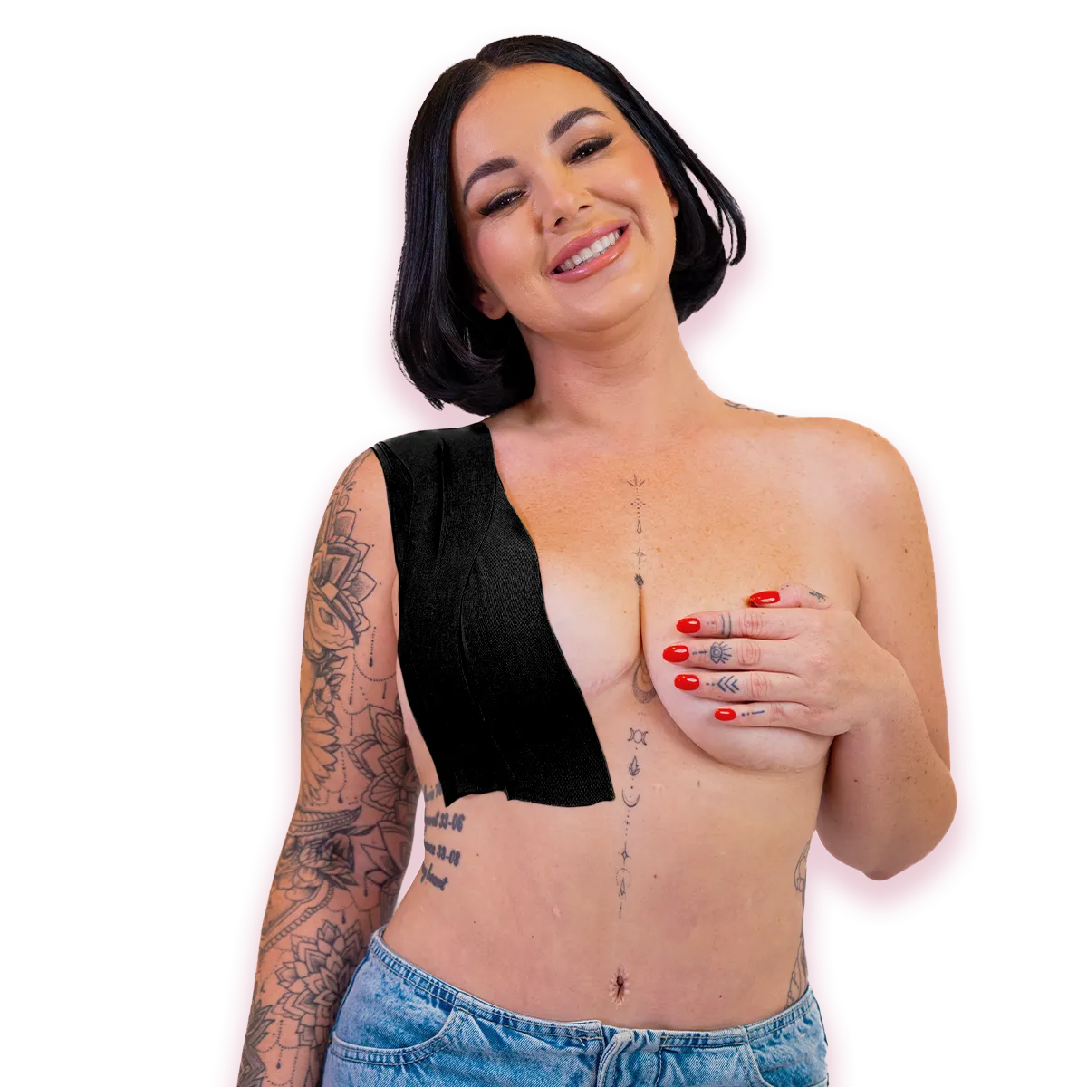 Booby Tape Extra Wide brysttape sort ekstra bred