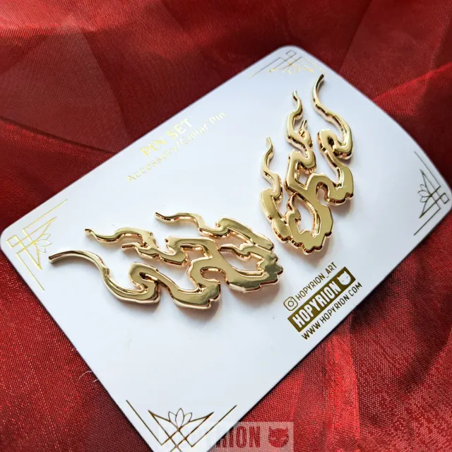 Hopyrion Blazen pin sæt guld 4 cm