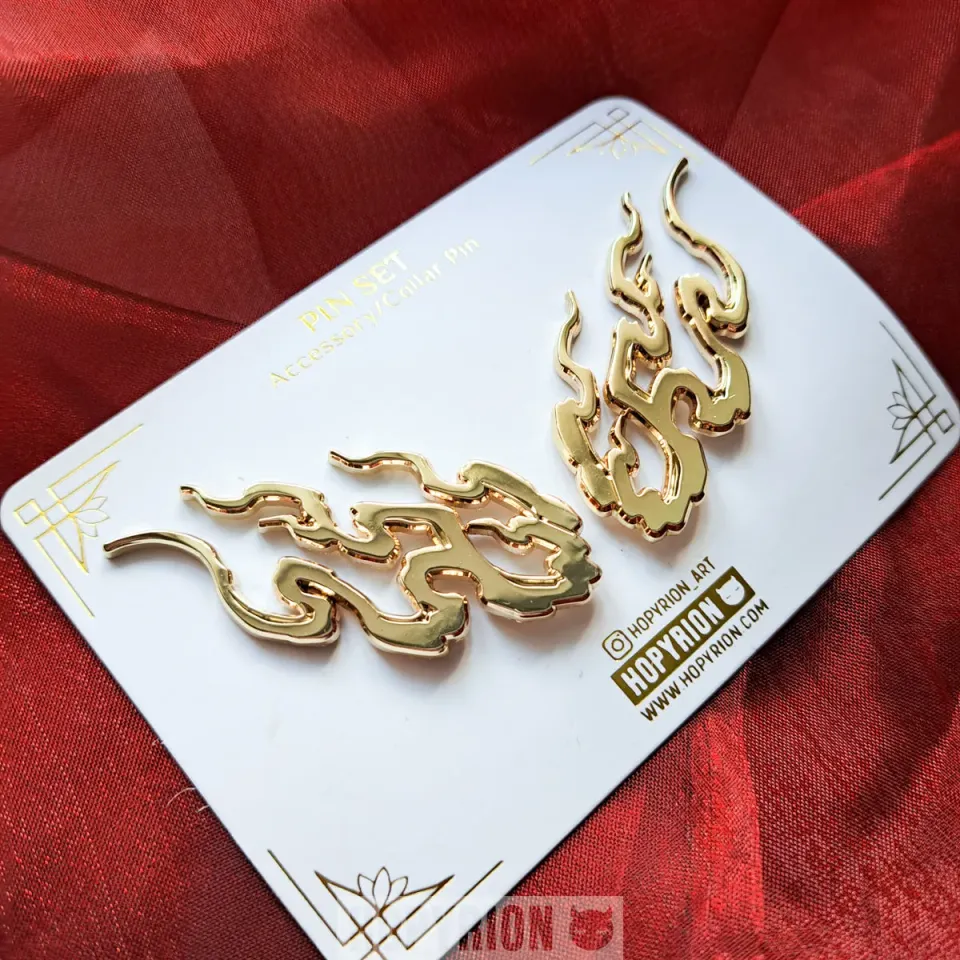 Hopyrion Blazen pin sæt guld 4 cm