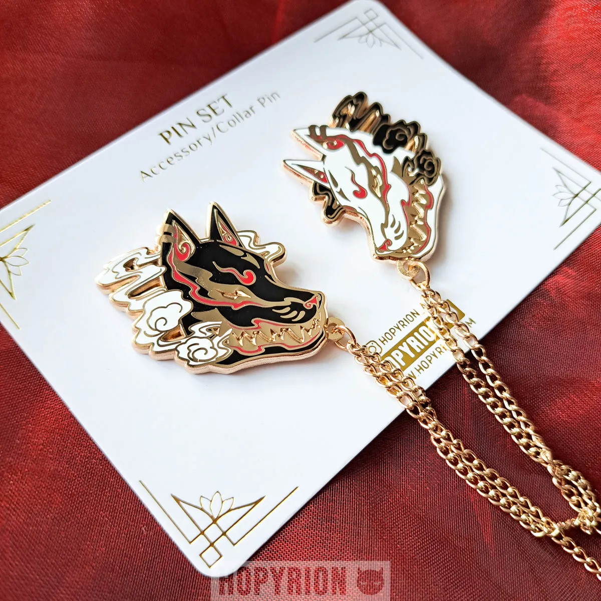 Hopyrion Kitsune Smoke chain pin 4 cm emalje