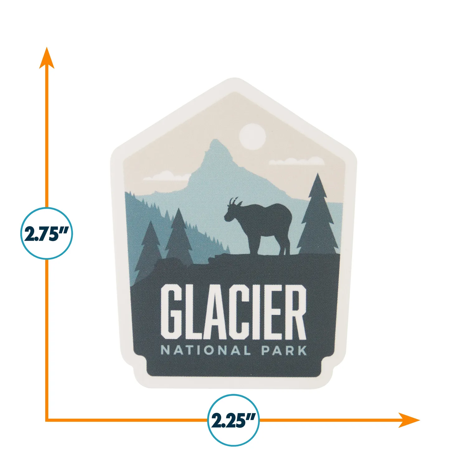 Vagabond Heart Glacier National Park sticker 70x57 mm