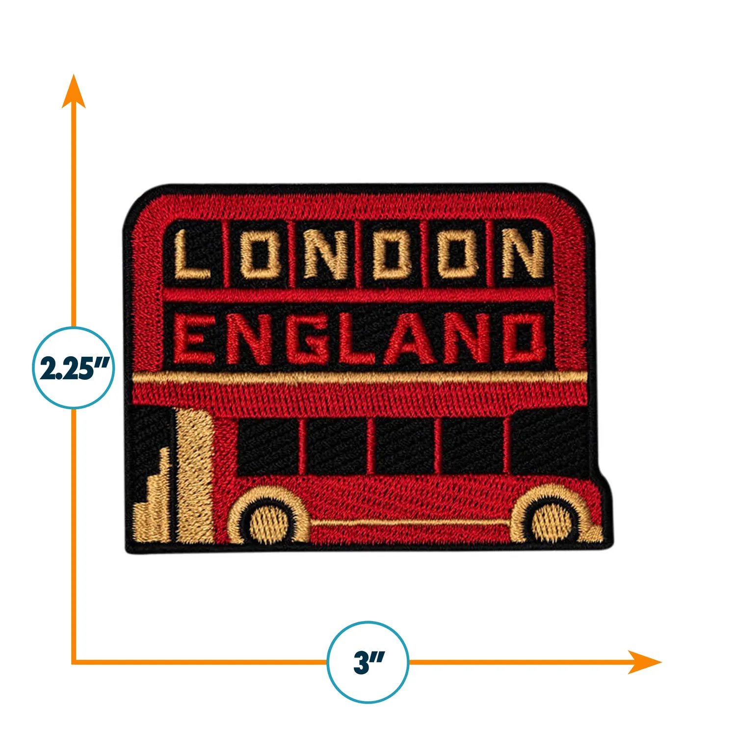 Vagabond Heart London strygemærke 76 mm rød bus