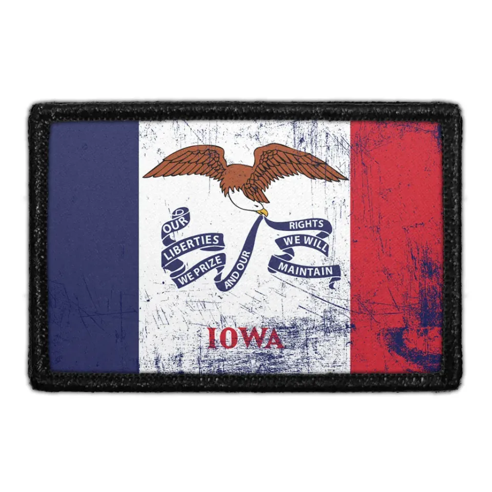 Pull Patch Iowa flag patch distressed velcro