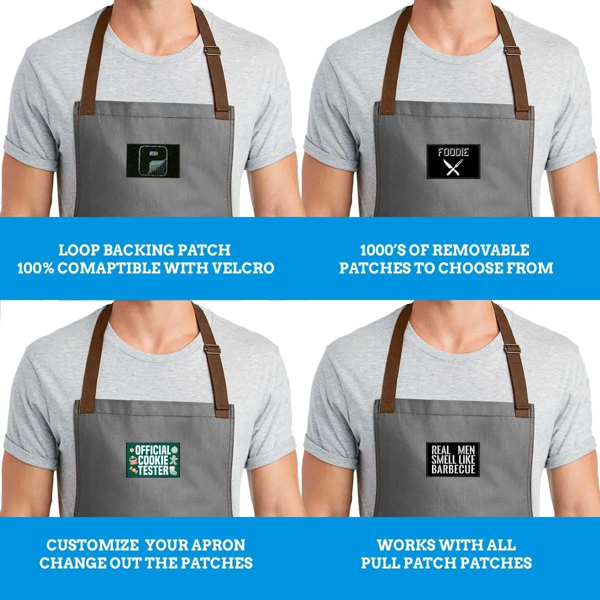 Pull Patch Craftsman Style forklæde ash grey BBQ