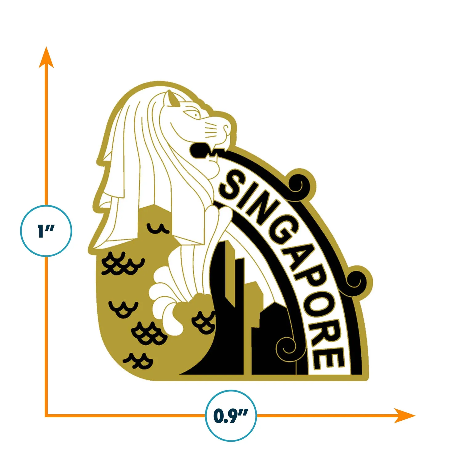 Vagabond Heart Singapore emaljepin Merlion hård emalje