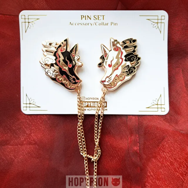Hopyrion Kitsune Smoke chain pin 4 cm emalje