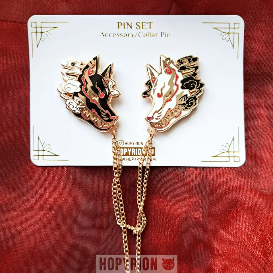Hopyrion Kitsune Smoke chain pin 4 cm emalje