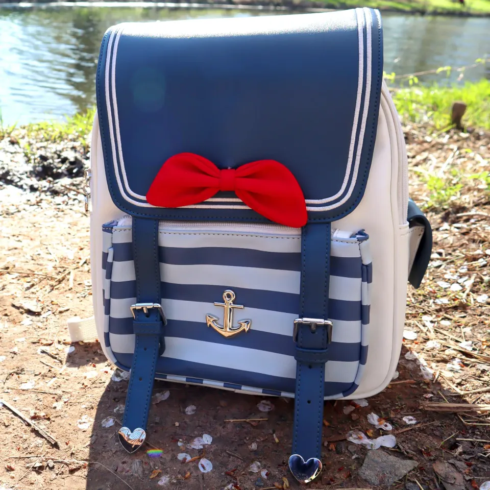 Appleminte Nautical rygsæk 28 cm sølv lynlås