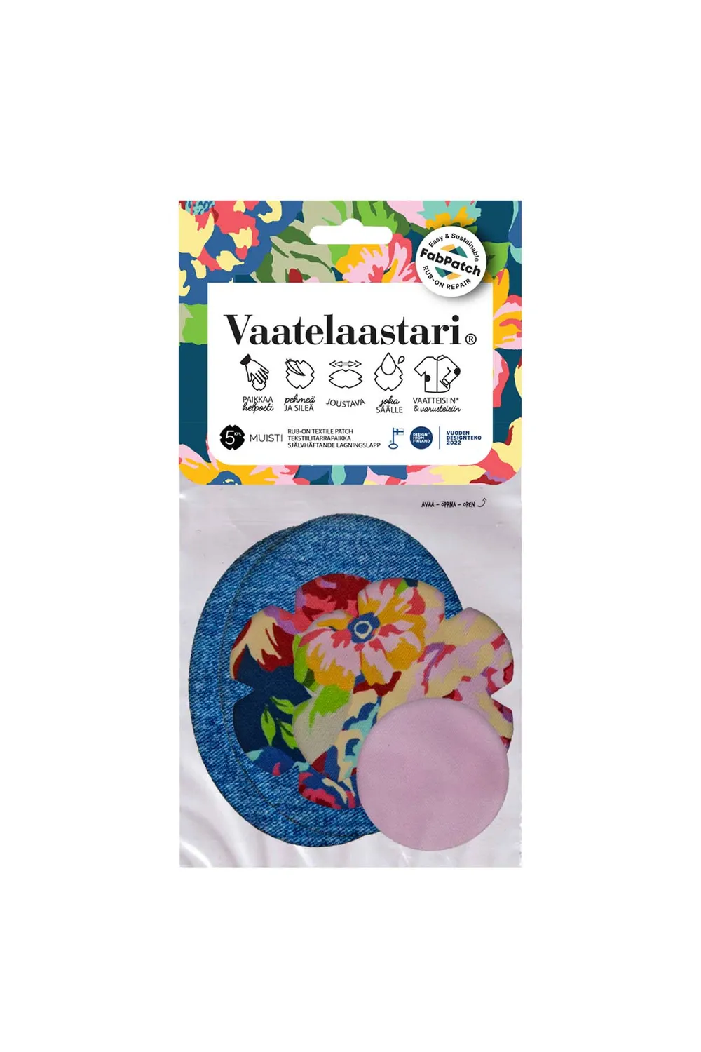 FabPatch MUISTI lapper blomst denim 5 stk