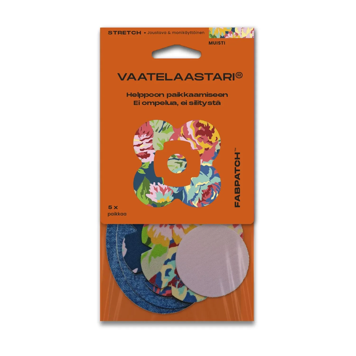 FabPatch MUISTI lapper blomst denim 5 stk