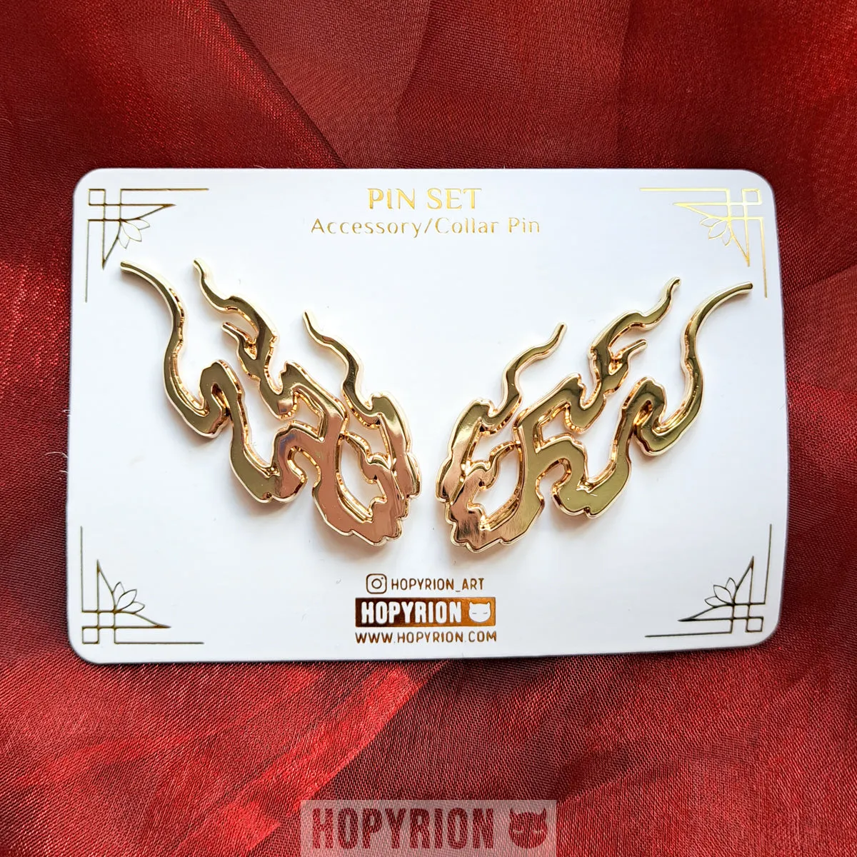 Hopyrion Blazen pin sæt guld 4 cm