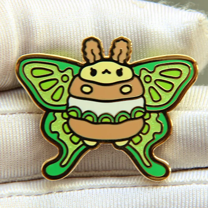 Appleminte Key Lime Moth pin guld