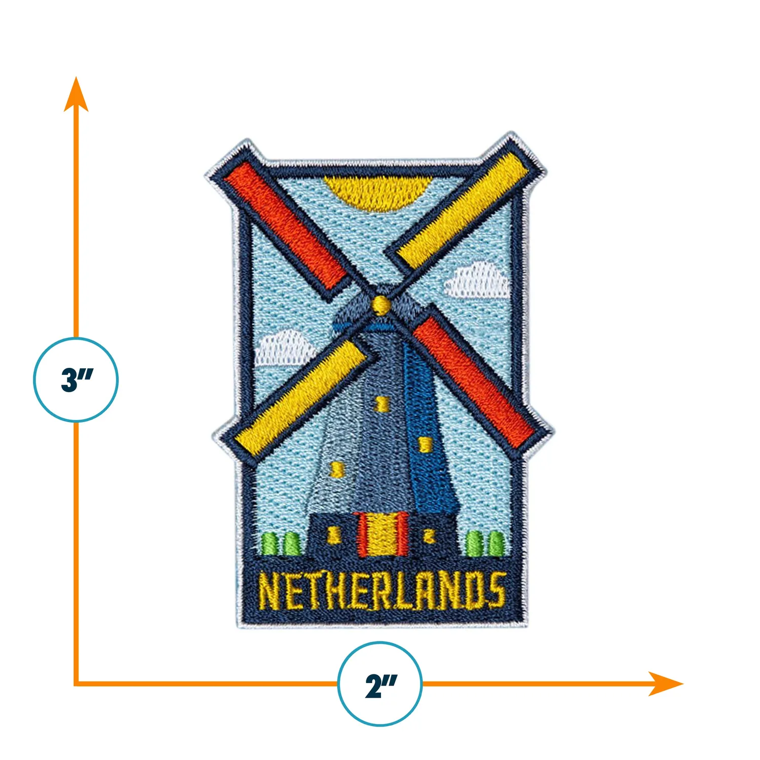 Vagabond Heart Netherlands strygemærke vindmølle broderet