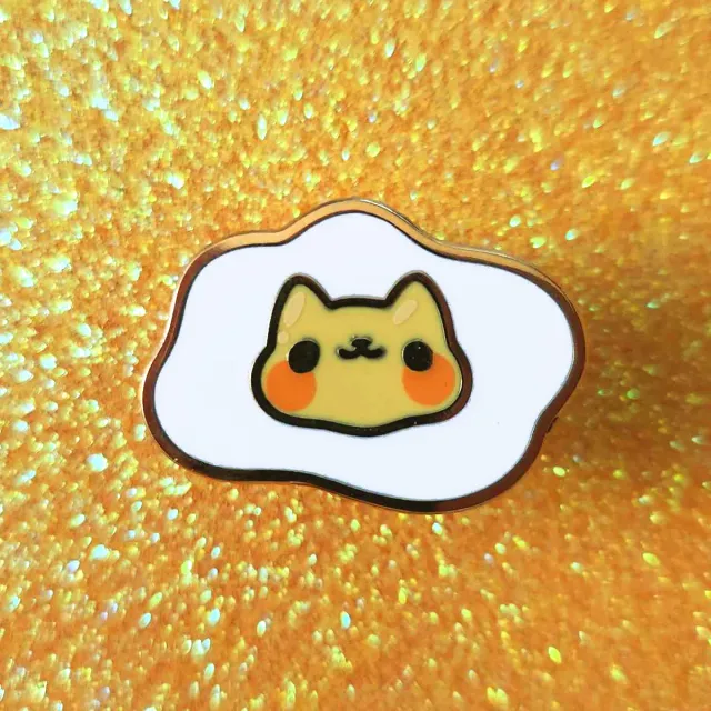 Appleminte Egg Cat pin hård emalje 1 tomme
