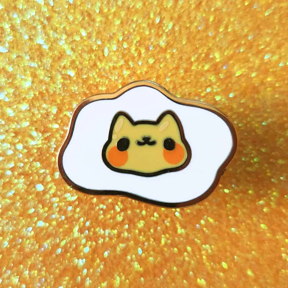 Appleminte Egg Cat pin hård emalje 1 tomme