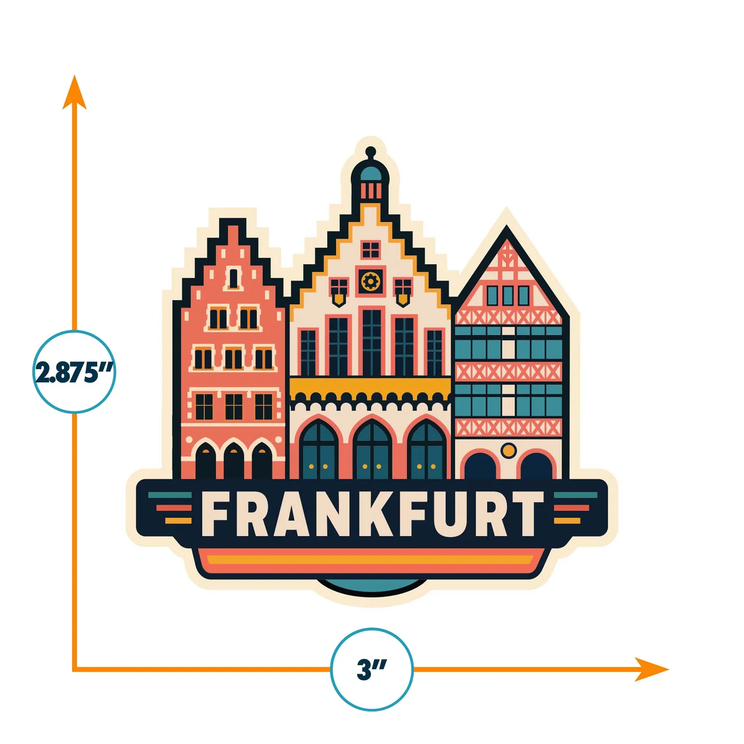 Vagabond Heart Frankfurt klistermærke vinyl 7,6 cm mat