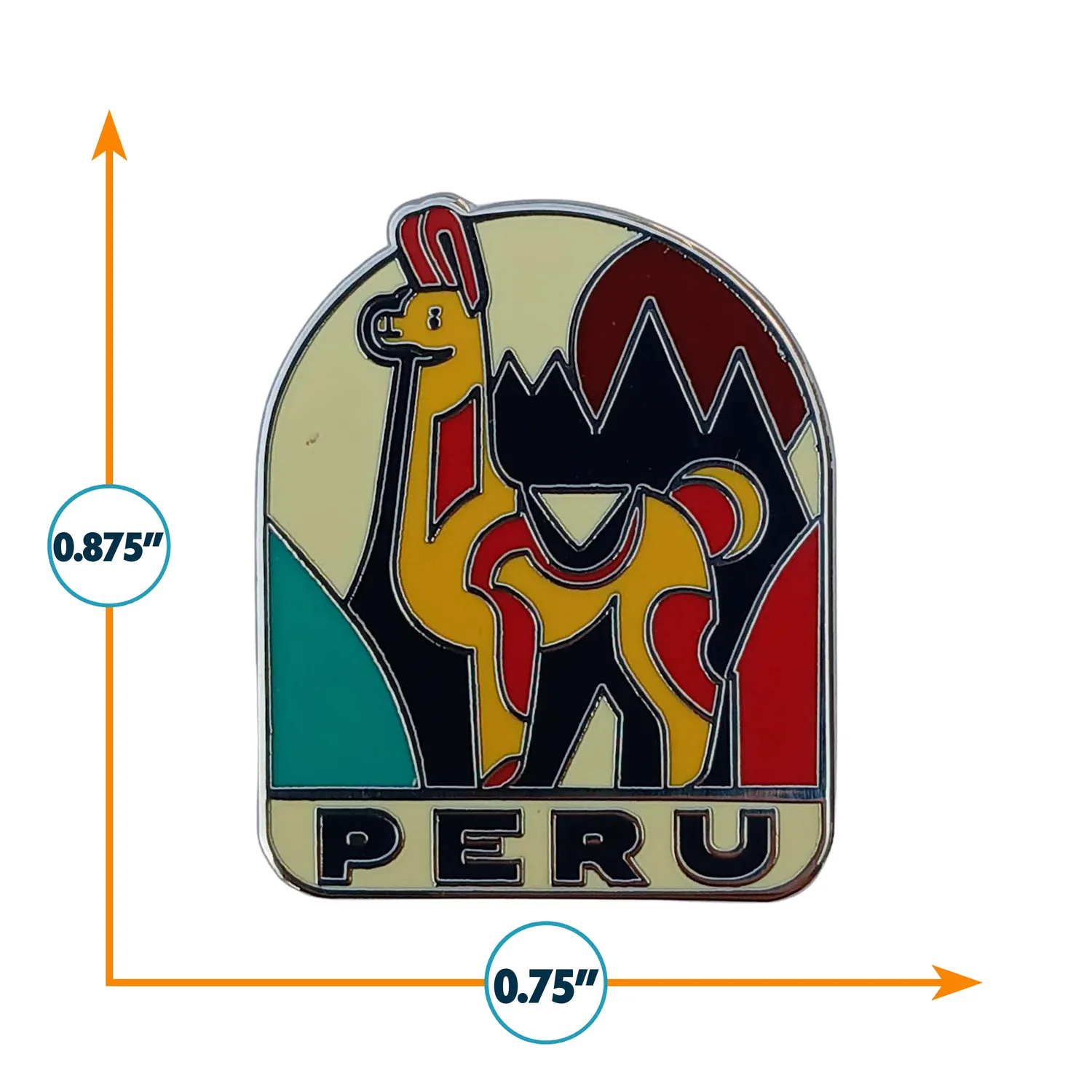 Vagabond Heart Peru emalje pin 22 mm hård emalje