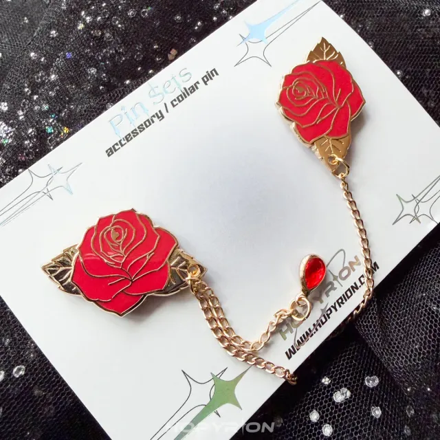Hopyrion Fiery Rose chain pin blomst guld