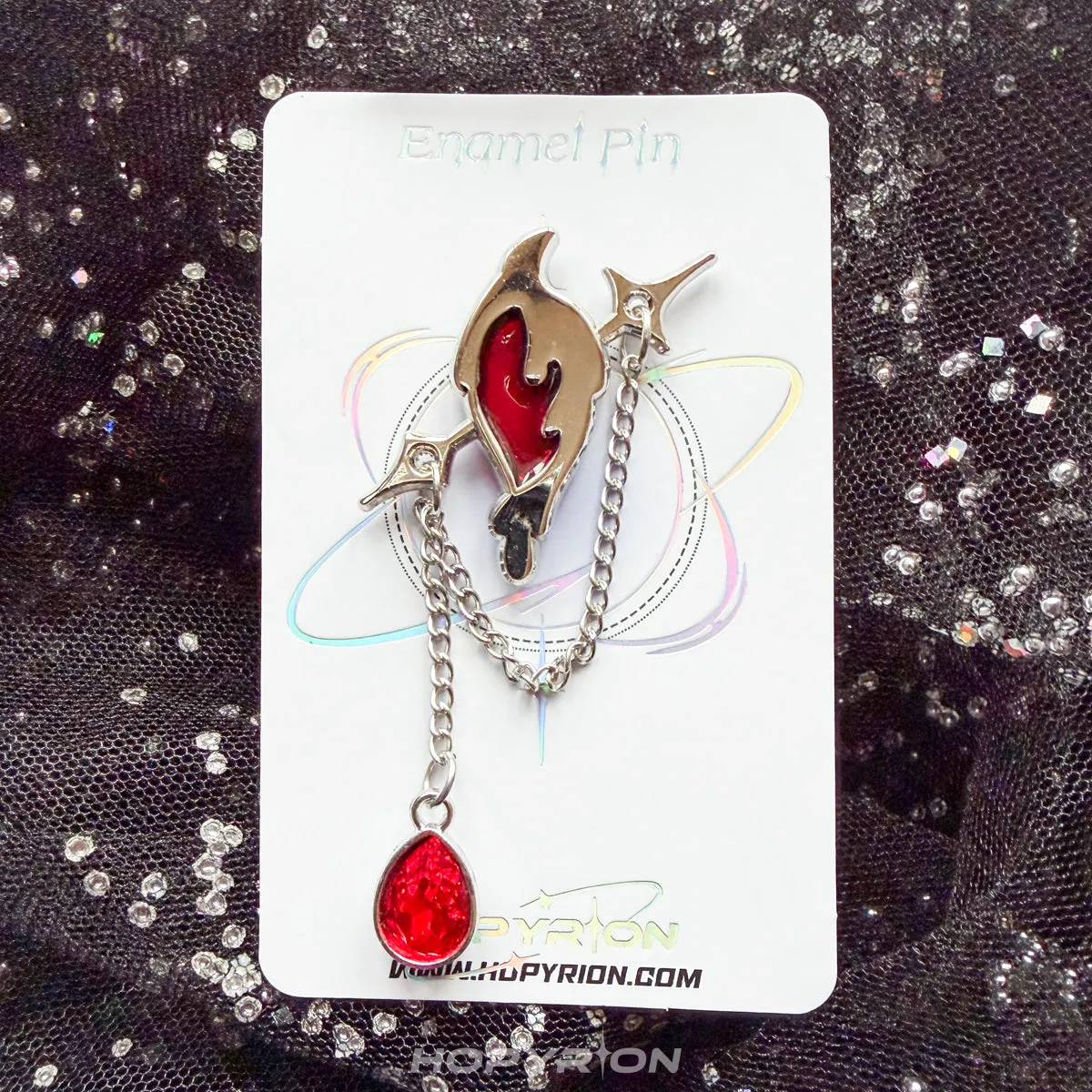 Hopyrion Piercing Heart emalje pin 3 cm nikkel