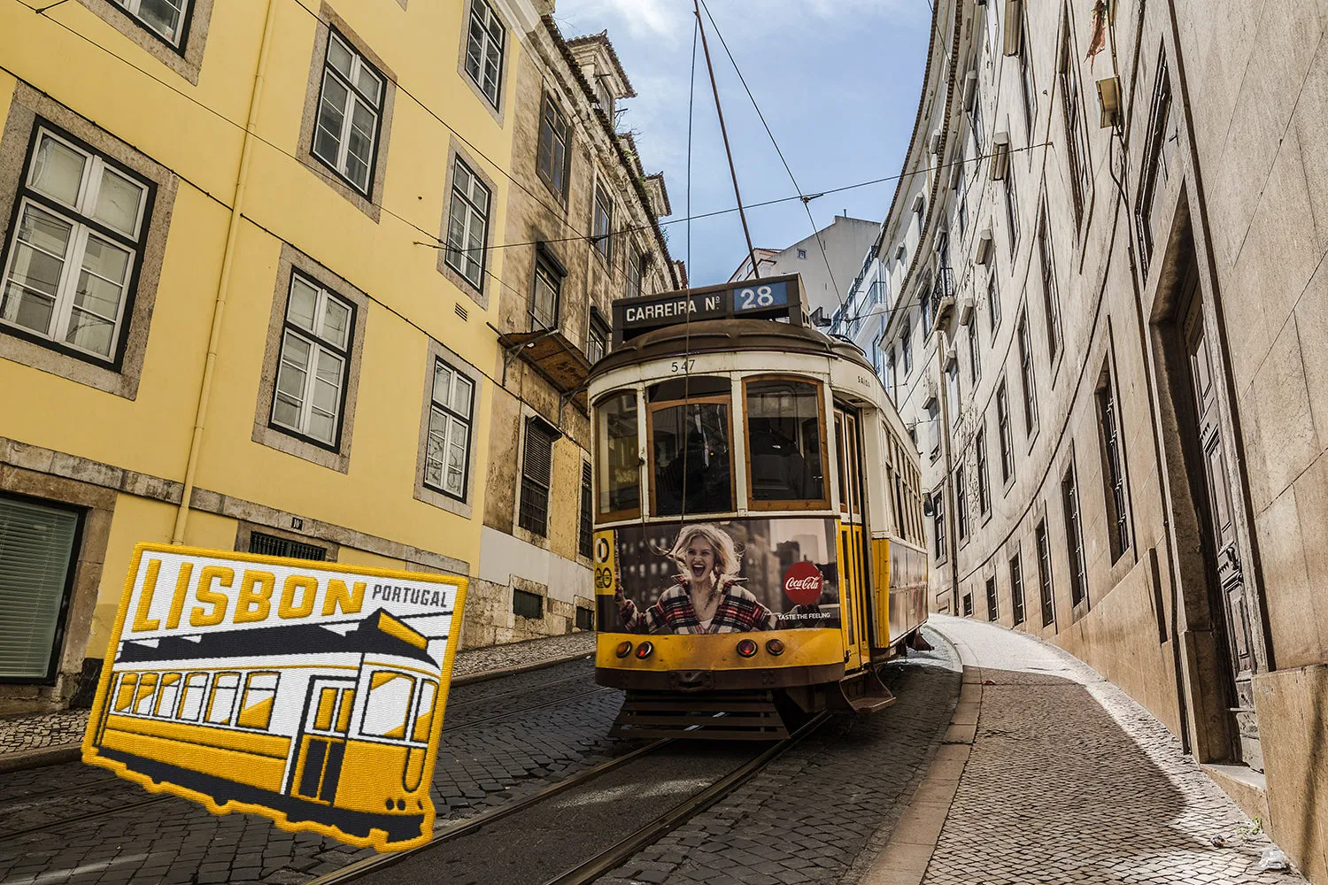 Vagabond Heart Lisbon strygemærke 6,4x7 cm souvenir