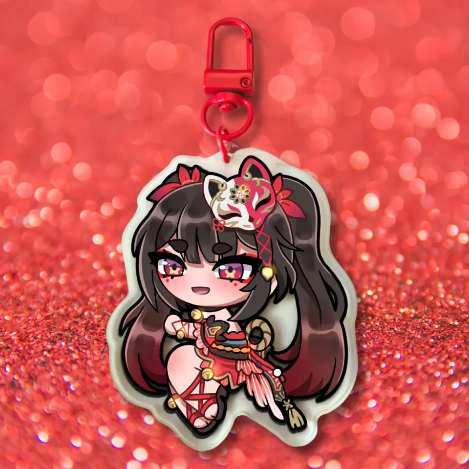 Appleminte Sparkle keychain akryl 64 mm transparent