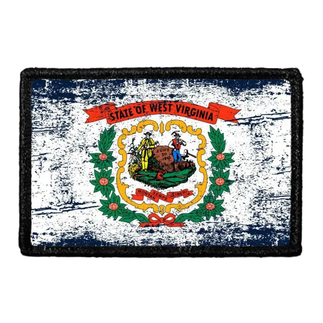 Pull Patch West Virginia State Flag patch slidt farve Modified velcro