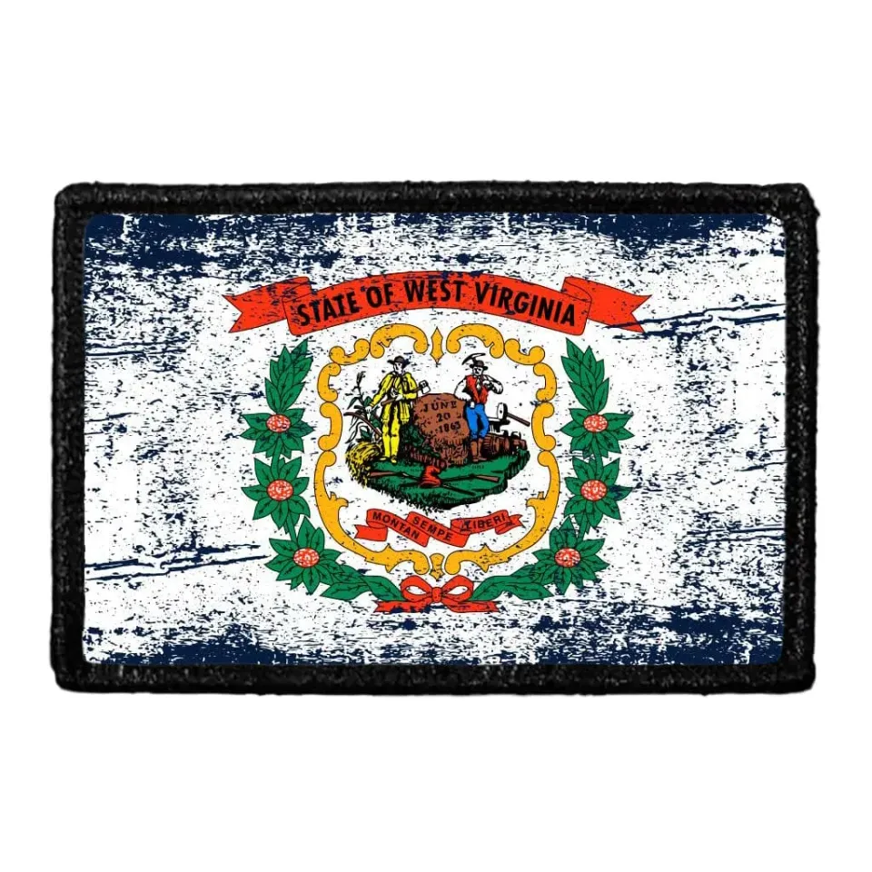 Pull Patch West Virginia State Flag patch slidt farve Modified velcro