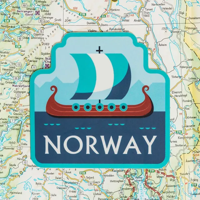 Vagabond Heart Norway klistermærke 1 stk vejrbestandig