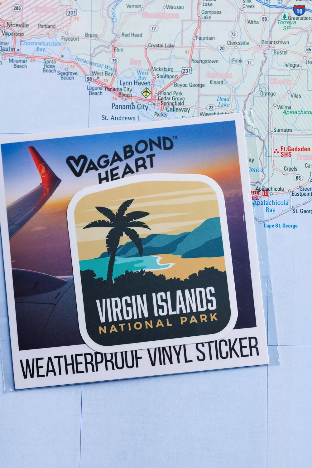 Vagabond Heart Virgin Islands klistermærke park