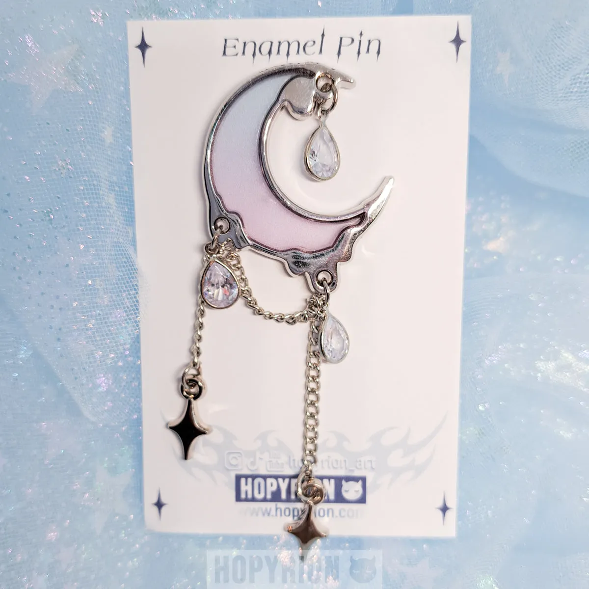 Hopyrion Moon Drop emaljepin 4 cm lavendel